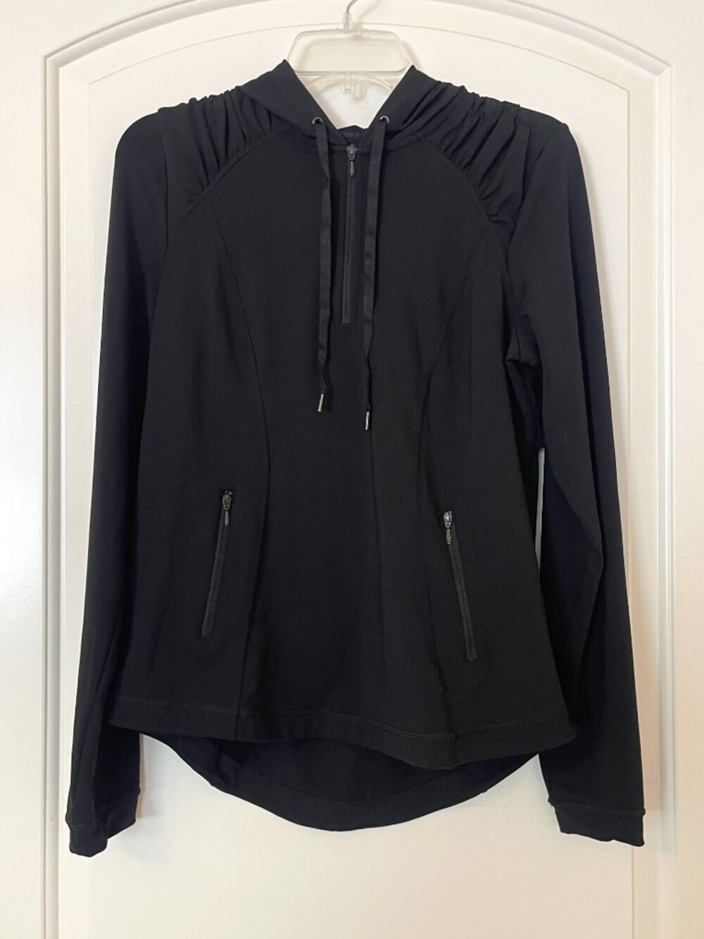 SPANX Silhouette Jacket Pullover Hoodie Black Small
